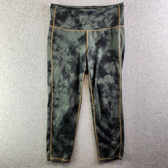 Athleta Leggings Womens Small Green Tie Dye Capri Mid Rise Yoga Practice - Picture 13 of 13